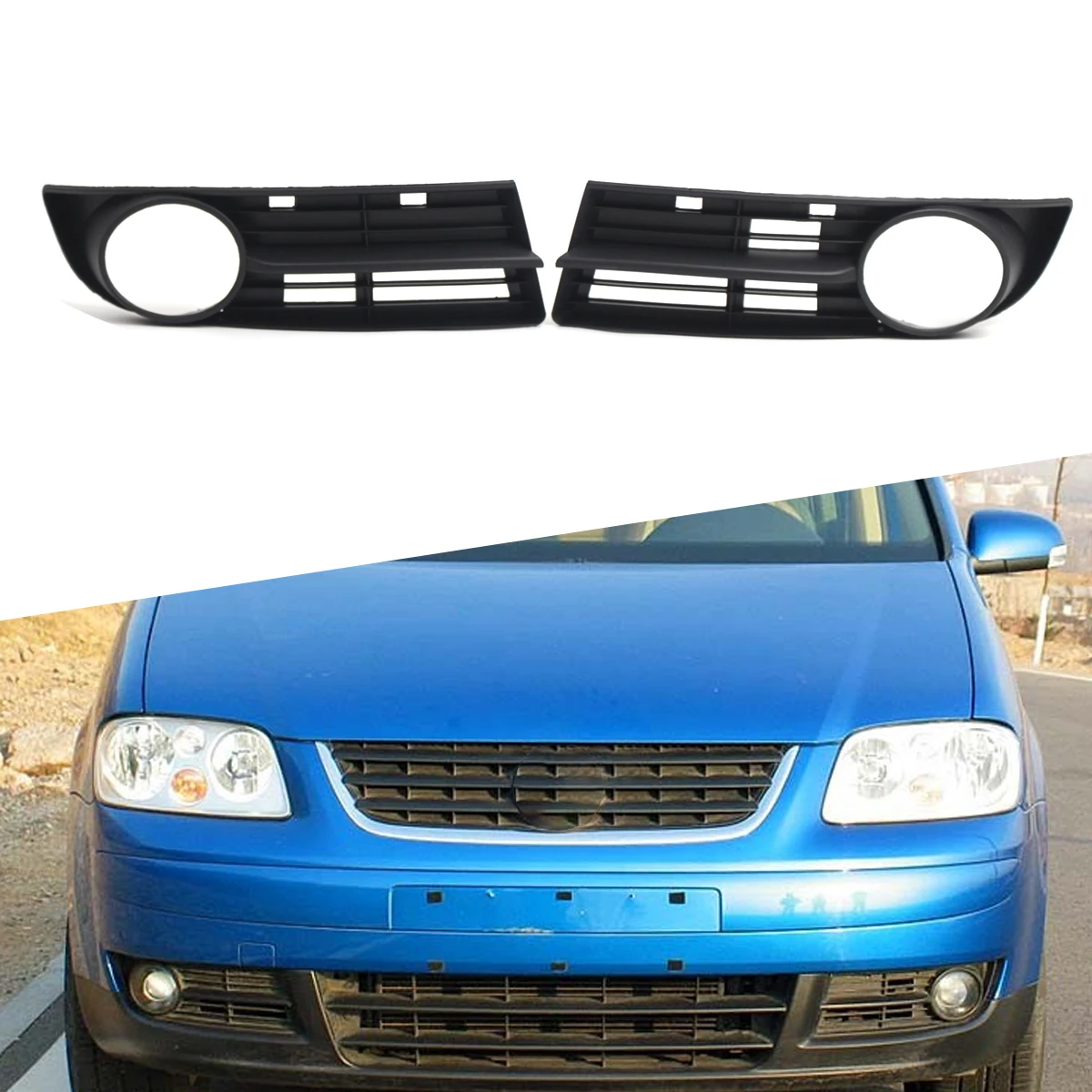 New FOR VW Touran 2003 - 2006 Front Bumper Fog Light Grille Trim Right Left For VW Caddy Life 2004 - 2010(Only Fit Life Version)