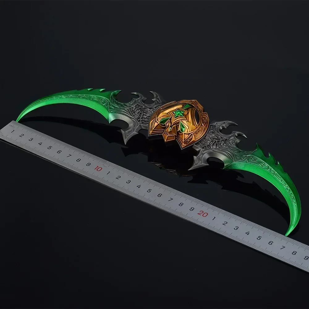 29cm Welt von Warcraft Waffe Warglaive von Azzinoth Illidan Azeroth 29cm Metall Anime Spiel ungeschnittene Waffe Modell Handwerk Geschenk Spielzeug