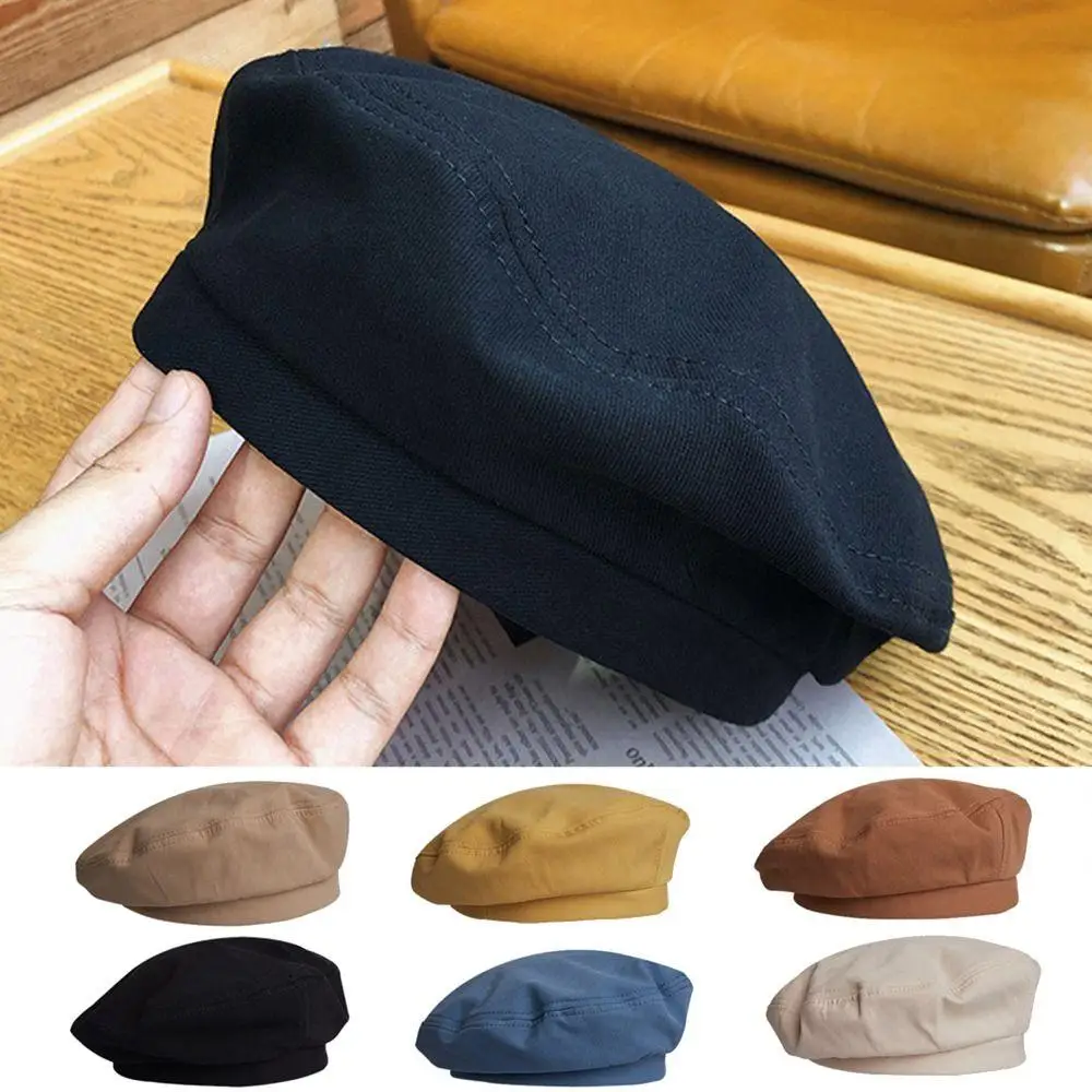 

Cotton Berets Solid Vintage Spring Summer French Octagonal Forward Peaked Hats Painter Hat Street Military Beret Women Girl Caps