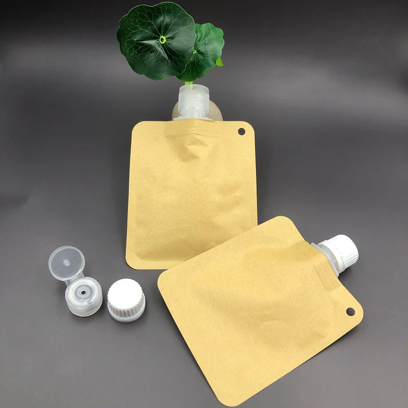 

50pcs 50/100ml Kraft Paper Spout Pouch For Liquid Drink Disposable Packaging Bag Cosmetic Makeup Sample Sachet