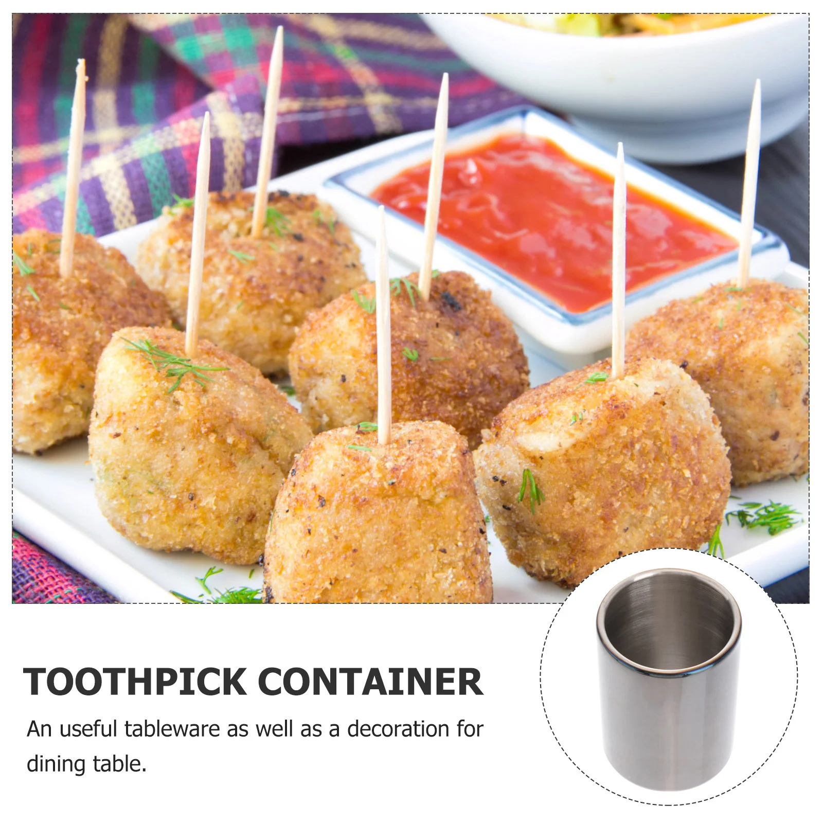 

Pick Holder Stainless Steel Toothpick Box Brushed Toothpick Case Modern Design For Home Restaurant Party Black