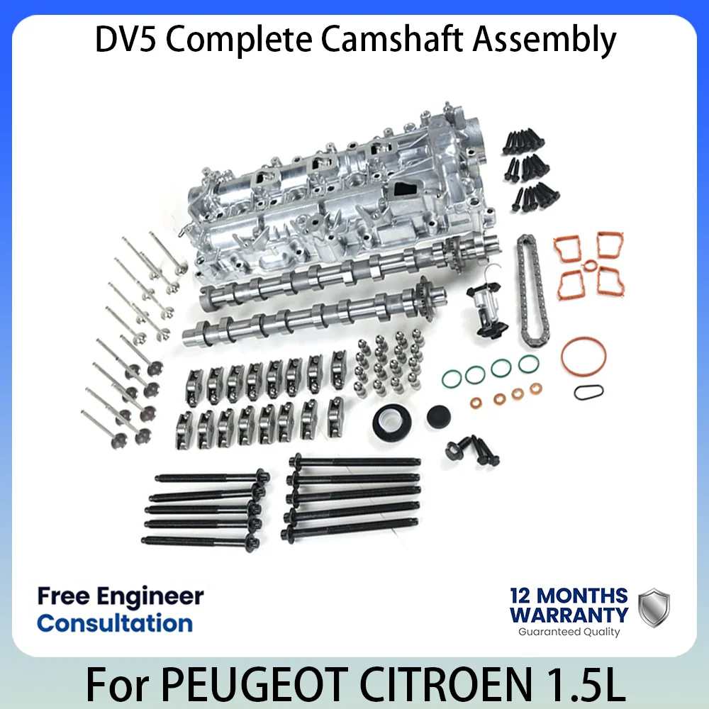 

for Peugeot Citroen DV5 1.5L Diesel Camshaft Kit 1638159880 8MM Timing Chain Tensioner Cover Inlet Exhaust Camshaft 208 308 C3