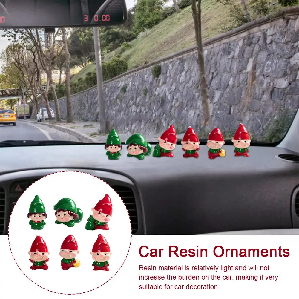 Car Christmas Elf Ornaments Auto Dashboard Center Console Home Desktop Ornament Mini Elf DIY Character Accessories Decorati L0K9