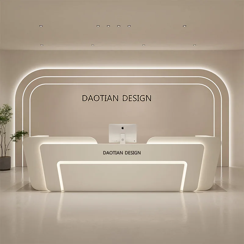 Modern Minimalist Reception Desks Stainless Steel Reception Desks Beauty Dental Office Furniture Mostrador De Recepción ZY40JDT