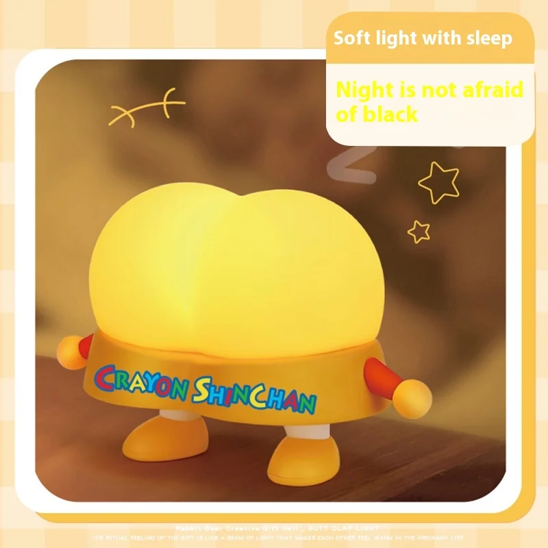 New Miniso Crayon Shin Chan Butt Patting Light Nightlight Cute Cartoon Funny Pendant Bedroom Sleep Birthday Christmas Girl Gift