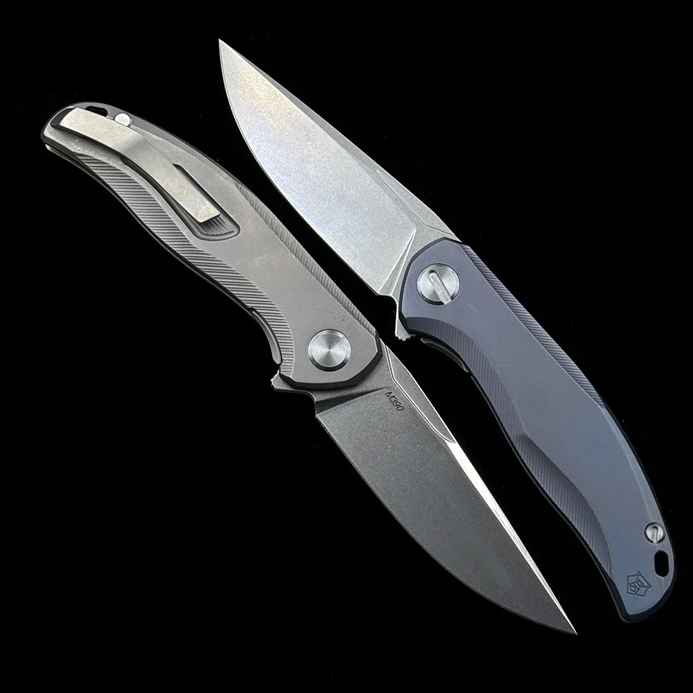 Shirogorov Stellar Ceramic Bearing Titanium Handle Mark M390 Folding Knife