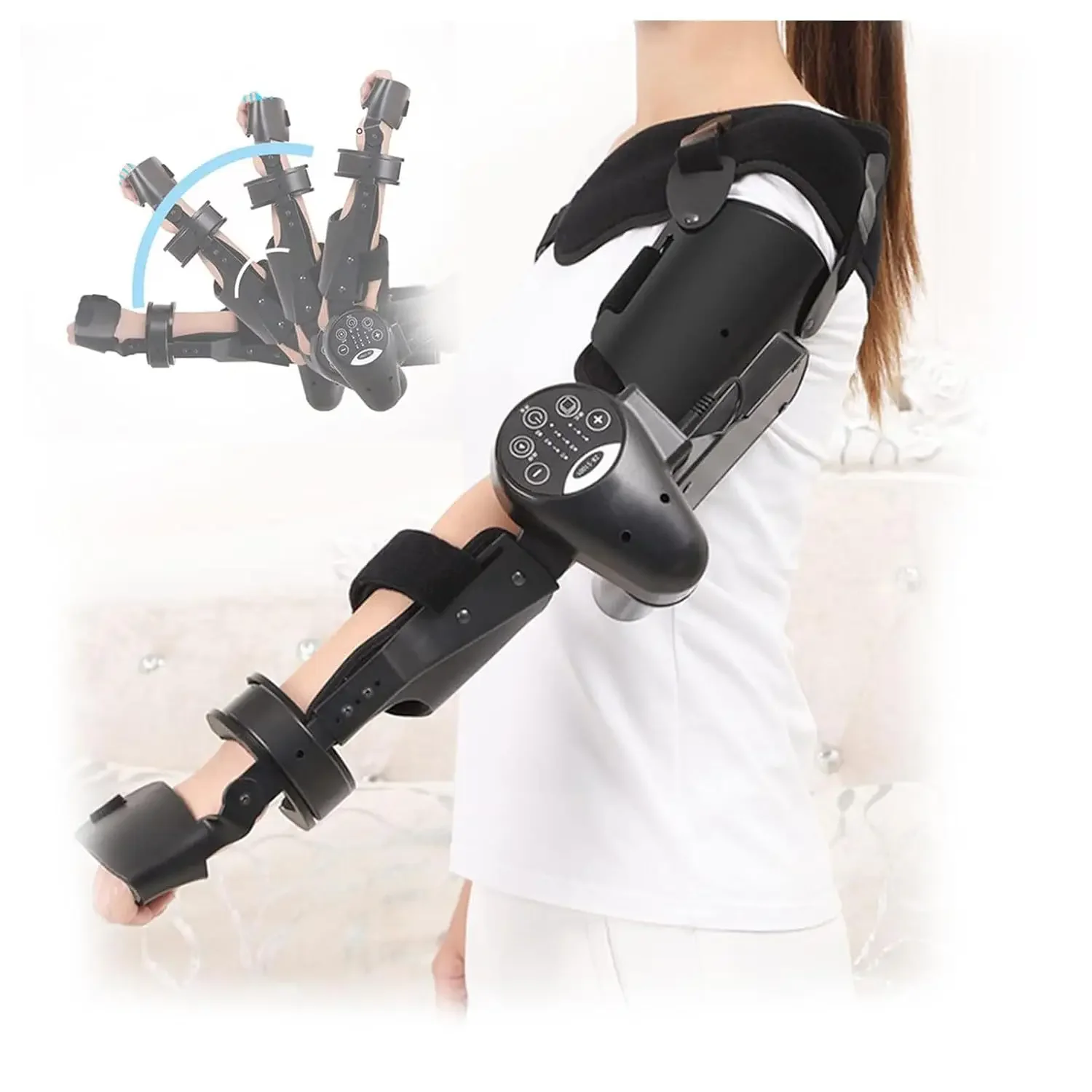 

2-in-1 Portable Arm Robot Rehabilitation Training Equipment with Finger and CPM Leg Training for Hand Leg Function Recovery
