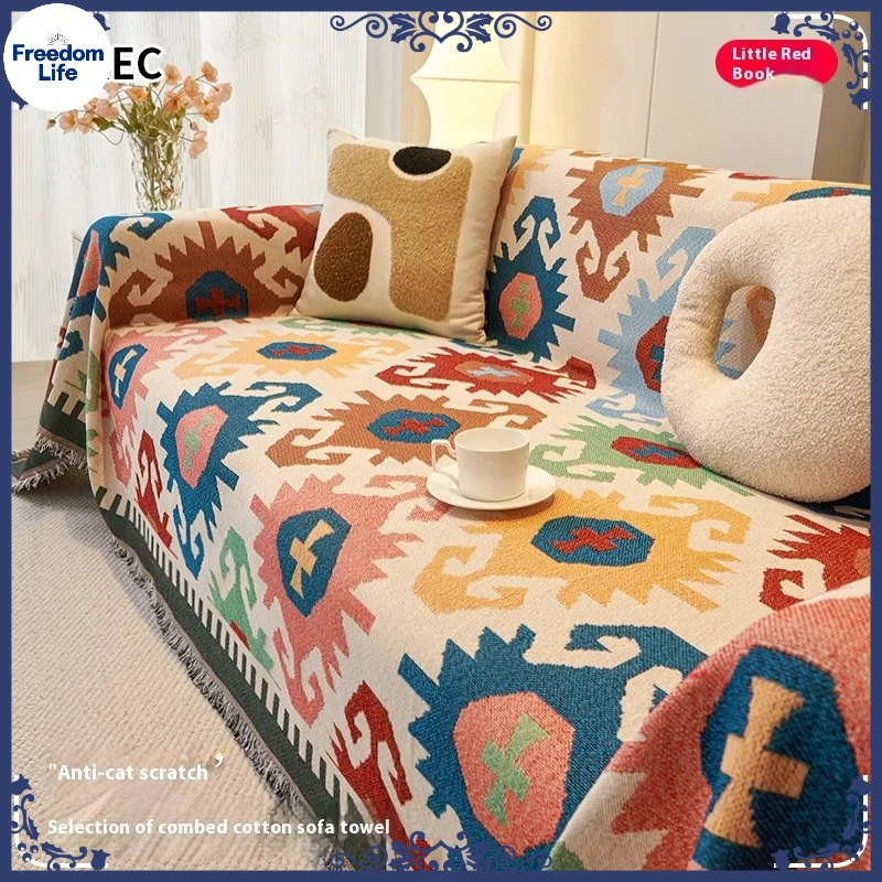 Cat Proof Sofa Covers Reversible Geometric Non Slip Couch Slipcover Stretchable 3 5 Seater Sofa Protector for Living Room Chairs