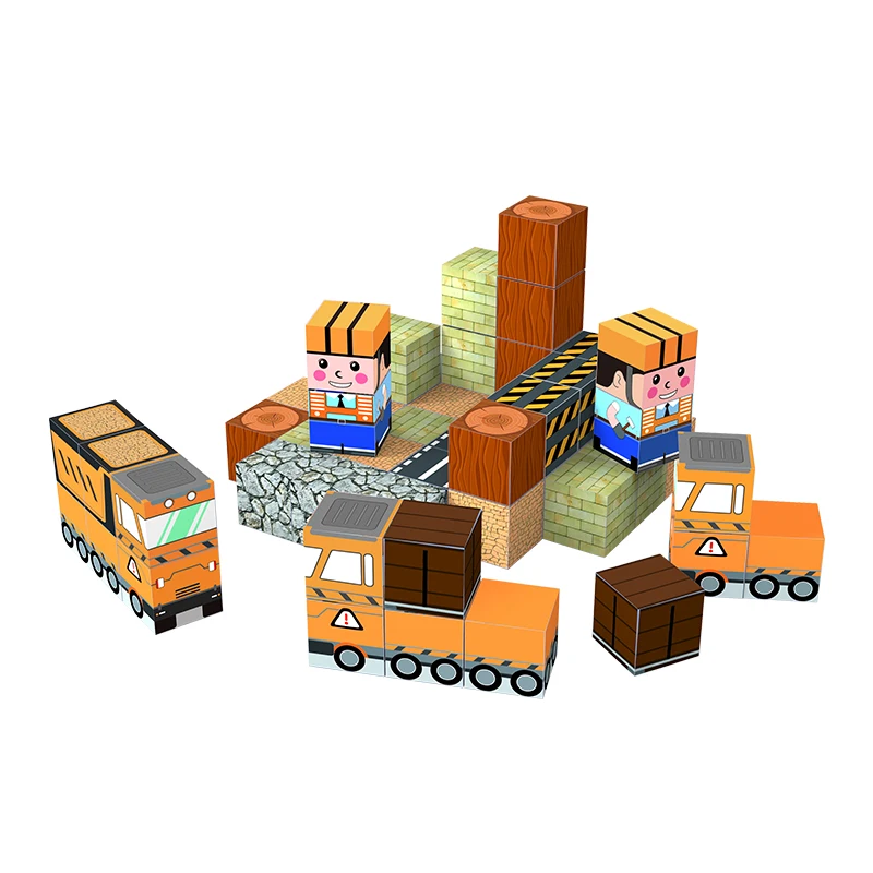 บล็อกตัวต่อแม่เหล็กบล็อกตัวต่อของเล่นครบชุดเด็ก DIY ประกอบของเล่นบล็อกตัวต่อเกมสร้างโต๊ะ 1 มิถุนายน