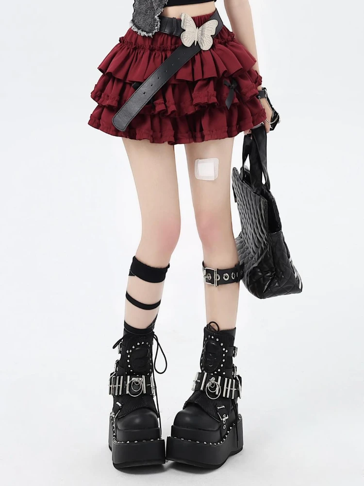 Japanese Kawaii Pleated JK Short Skirts Harajuku Y2k Lolita Style Mini Skirt Women Korean Fashion High Waist Ruffles Cake Skirts