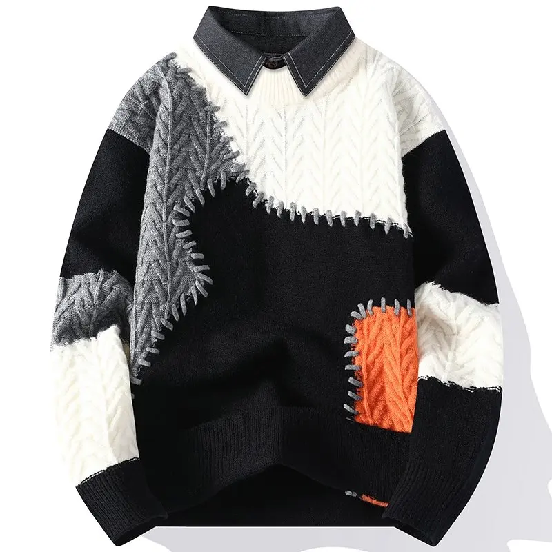 Two Items  Sweater, Outdoor Use, Fishing, Fashionable, for Men, Trendy, Versatile, for Sports, for Casual Wear, Knitted Sweater