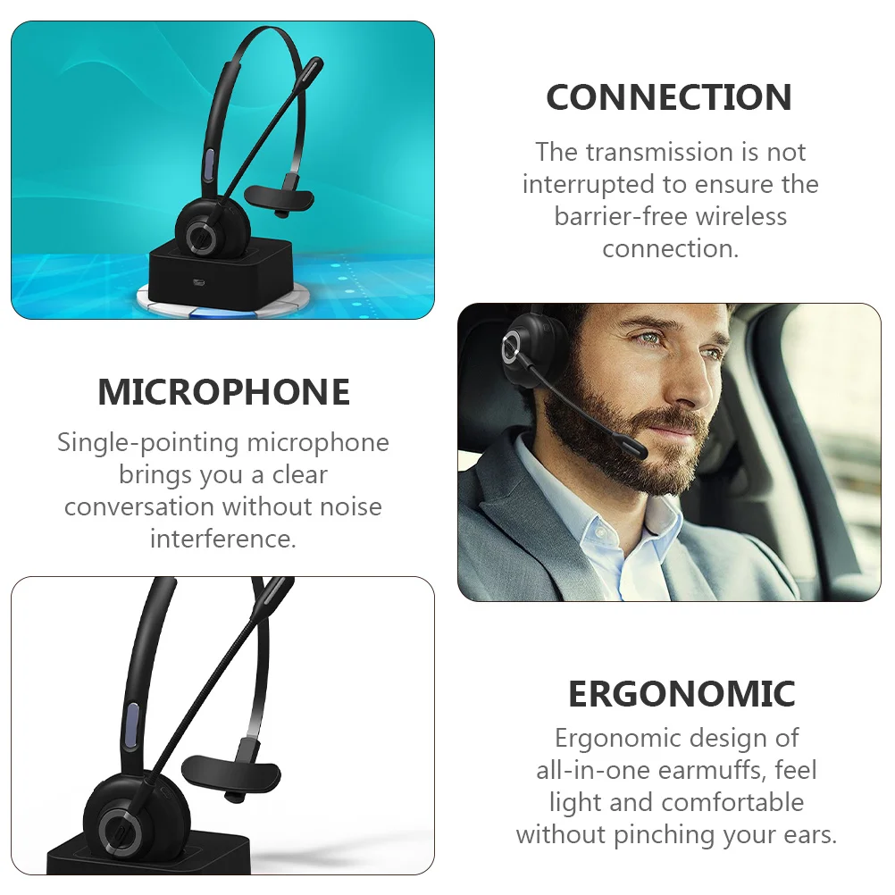 

1Set Noise Reduction Headset Wireless Music Headphone Stereo Design Clear Mic Suitable for Office Game Use