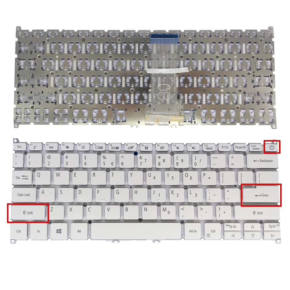 Imagem -02 - Teclado Retroiluminado Russo dos Eua para Acer Swift Sf31443 Prata