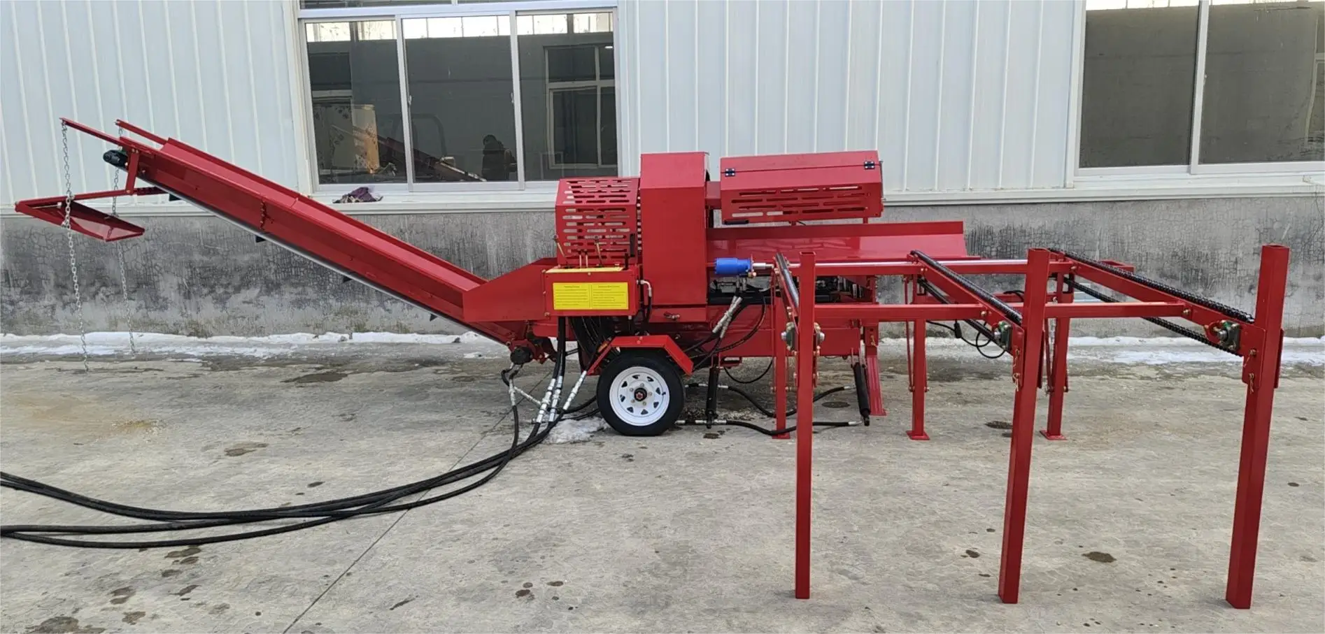 30 Ton 25hp Log Splitter Log Wood Processor with Hydraulic Live Deck