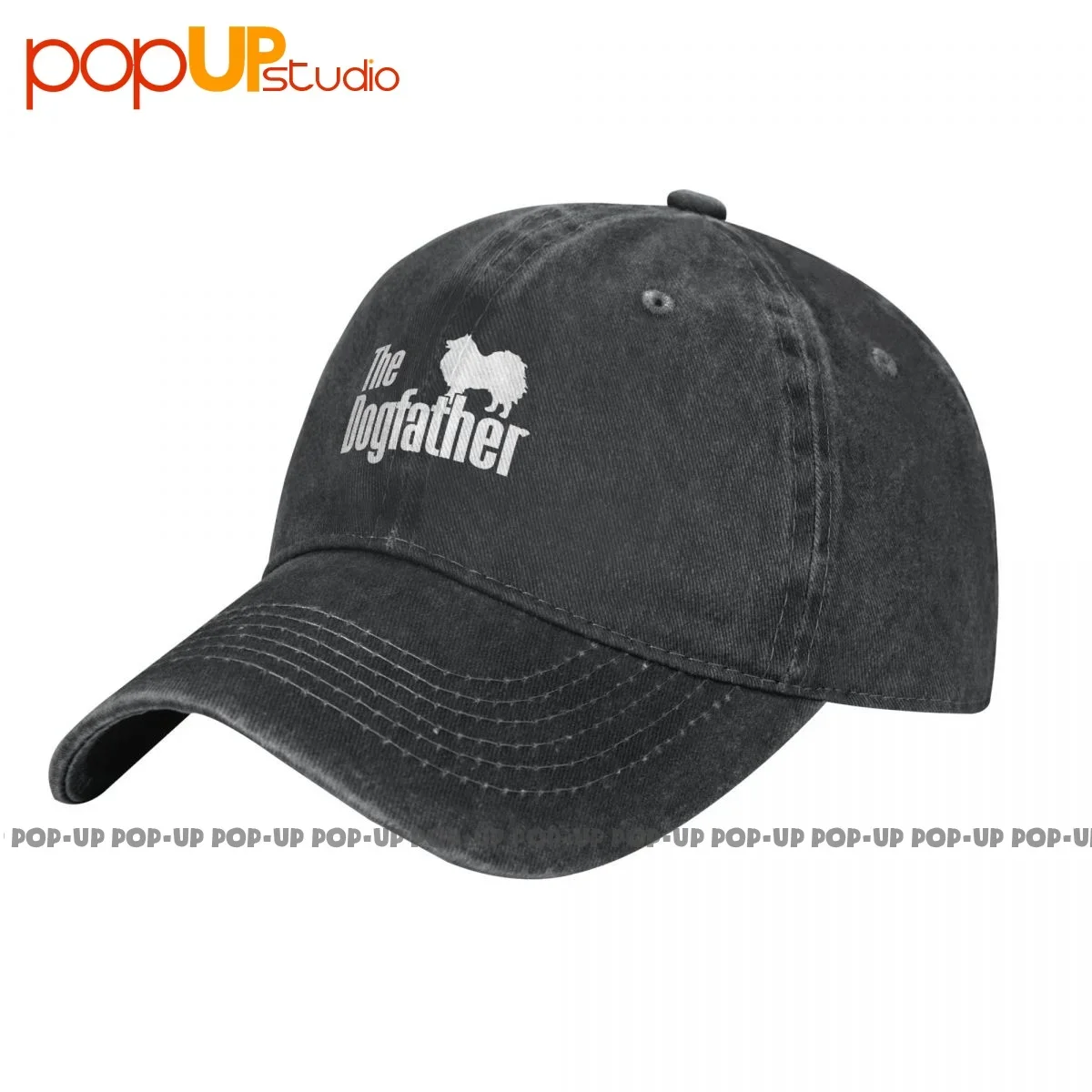 The Dogfather Japanese Spitz Washed Denim Baseball Cap Trucker Hats Trendy Hot Selling