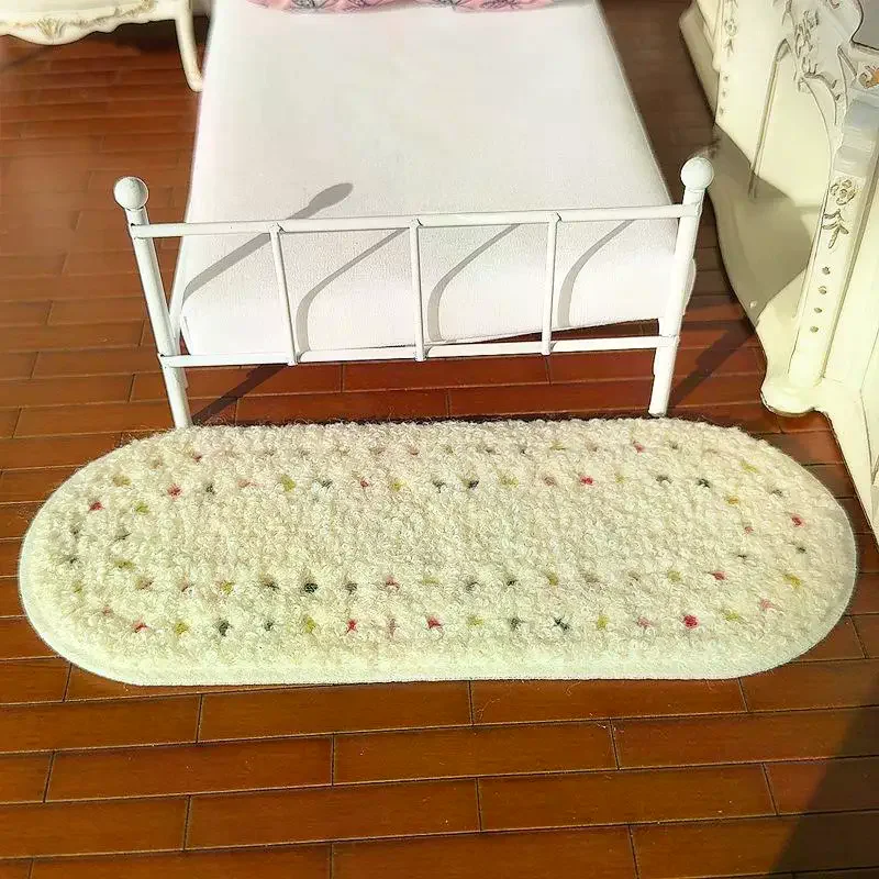 1: 12 Dollhouse Miniature Plush Carpet Fluffy Mat Model Photography Prop Kids Pretend Play Toys Doll House Mini Decoration Gifts