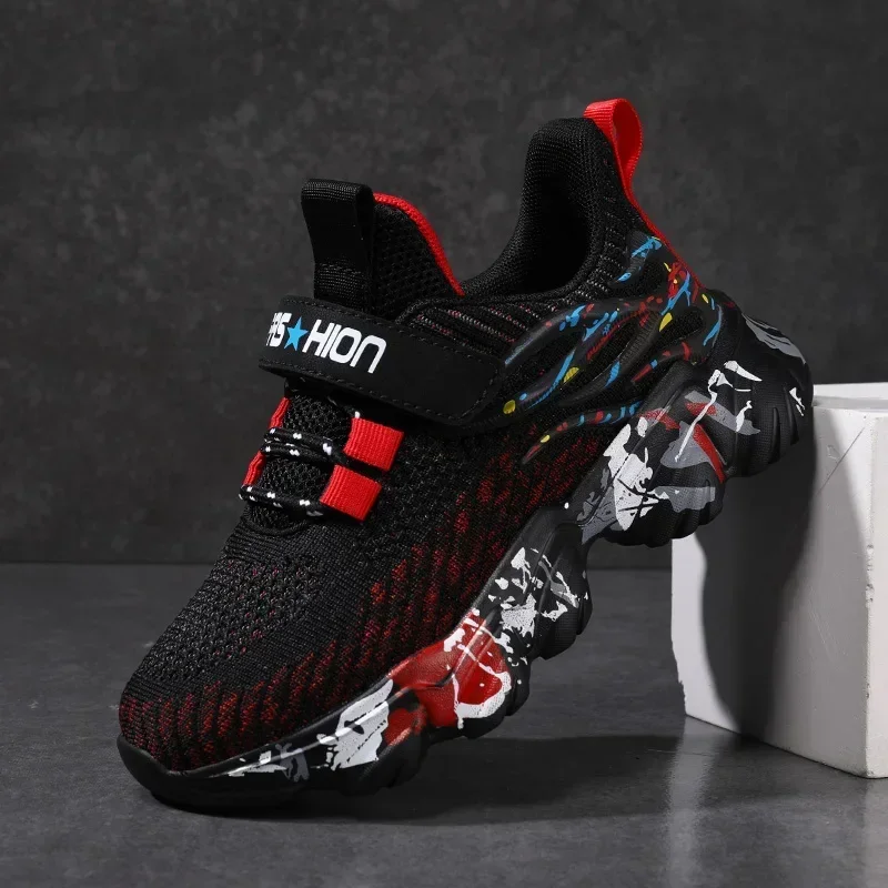 2023 Fashion Kids Shoes Boys Sneakers Knit Comfortable Children Casual Sneakers 6 To 12 Years Sports Tennis Shoes for Boy