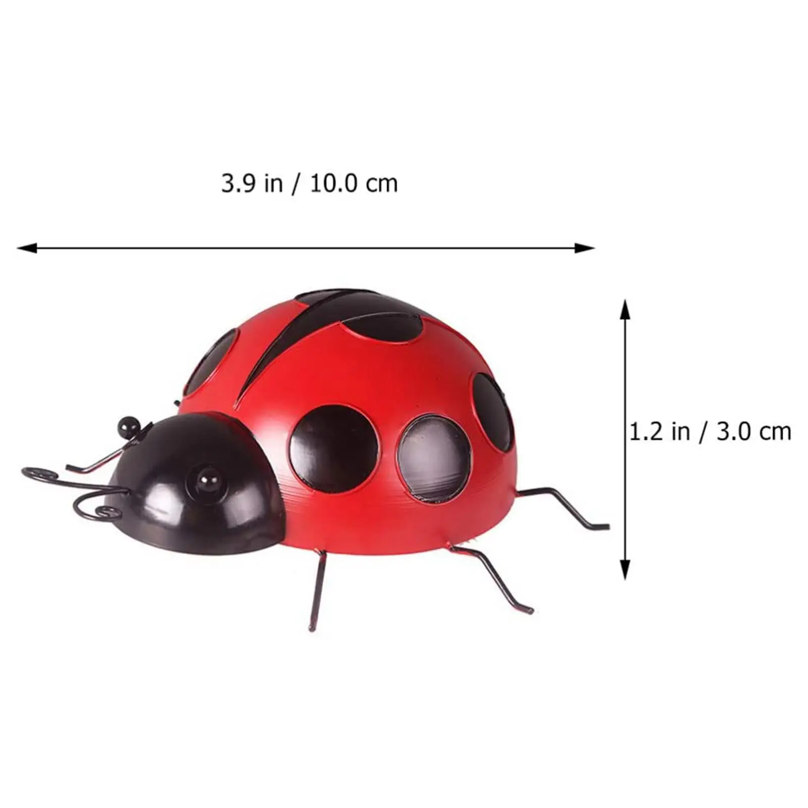 3x Cute Iron Ladybird Sculpture Wall Art Ladybug Fence Kindergarten Decor