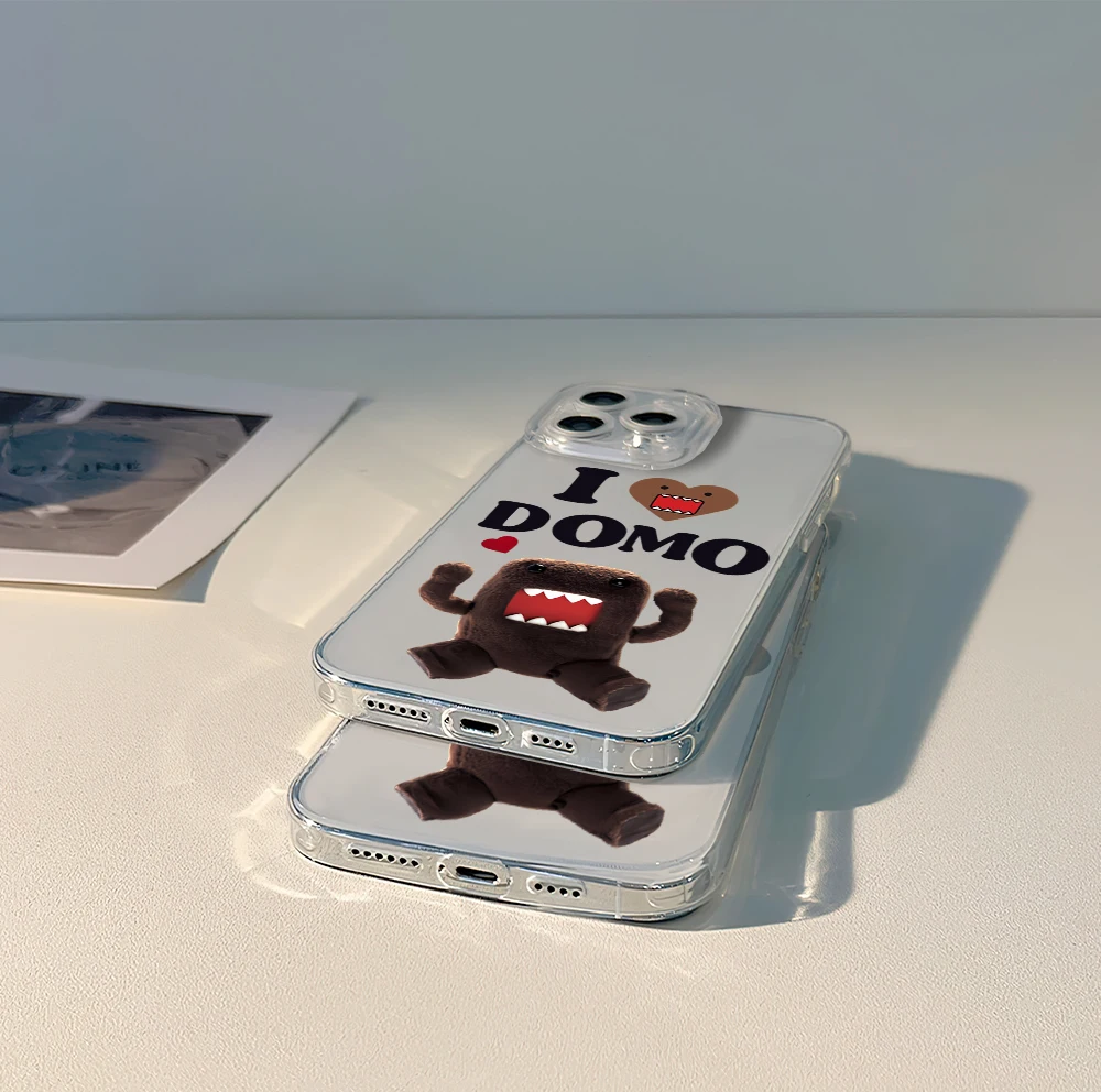 Cute Domo-kun Cartoon Cool dla Samsung Galaxy S23 A25 S22 A35 S21 A55 S20 Plus FE Ultra Clear Transparent Shell