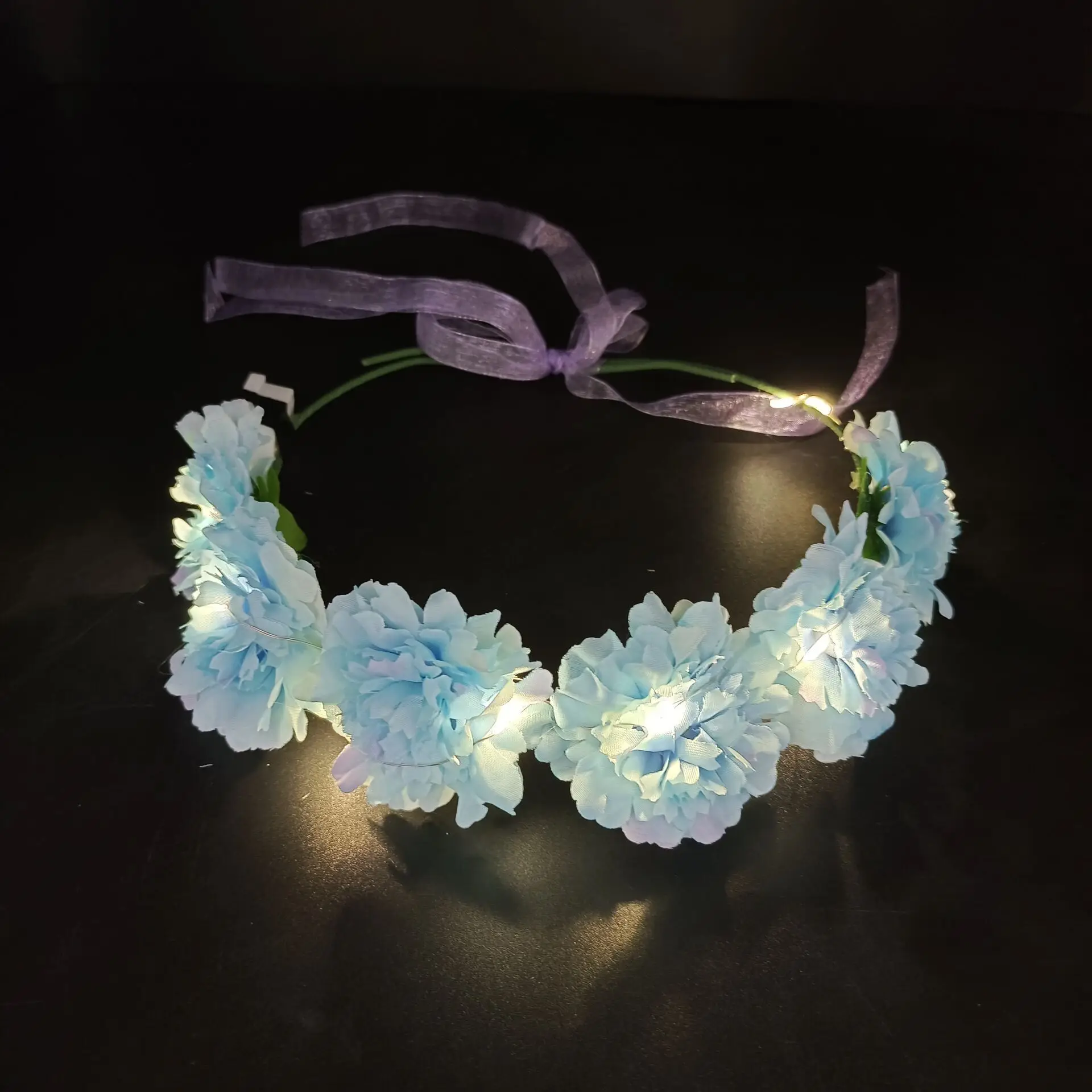 Women Girl Led Headband Glow Flower Crown Wreath Birthday Gift Festival Wedding Party Favors Hair Accessories Garland Decoration