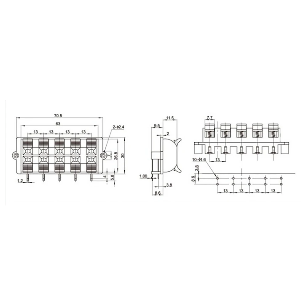 1 Piece WP10-03B speaker terminal wire clip, audio wire clip, speaker wire clip, bread board clip, audio wire clip