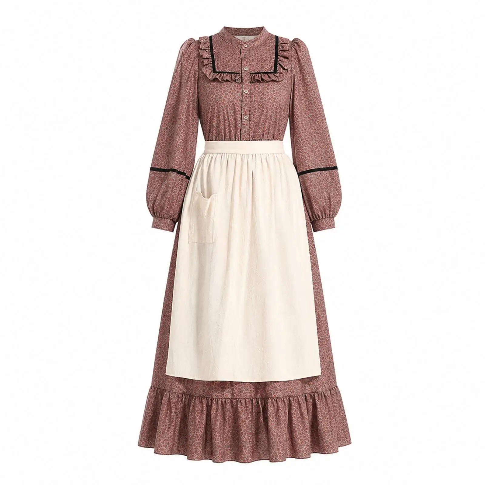 Floral Print Colonial Dress | Soft, Lightweight, Clothing, for Costume Parties,