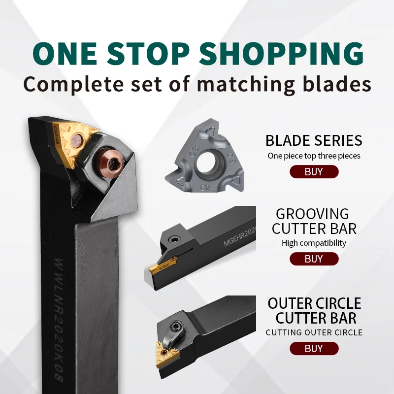 WWLNR 2020 WWLNR 2525 WWLNR 3232 Portautensili per tornitura esterna WNMG Inserti in metallo duro WWLNR Tornio Bar Set di utensili da taglio CNC