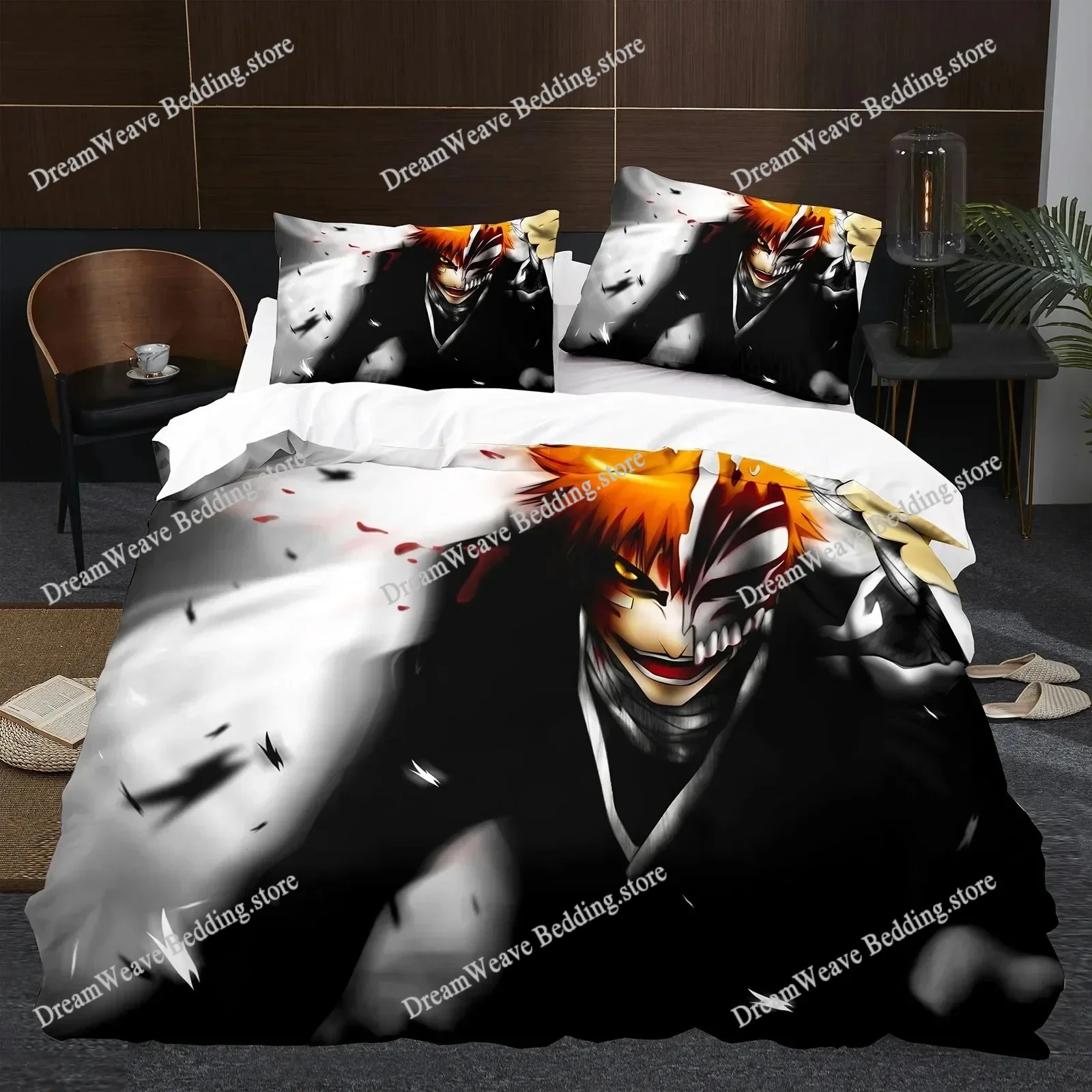

Japan Anime BLEACH Bedding Set Cartoon Comforter Duvet Cover Sets Bed Linen Twin Queen King Single Size Home Decor Boys Kawaii