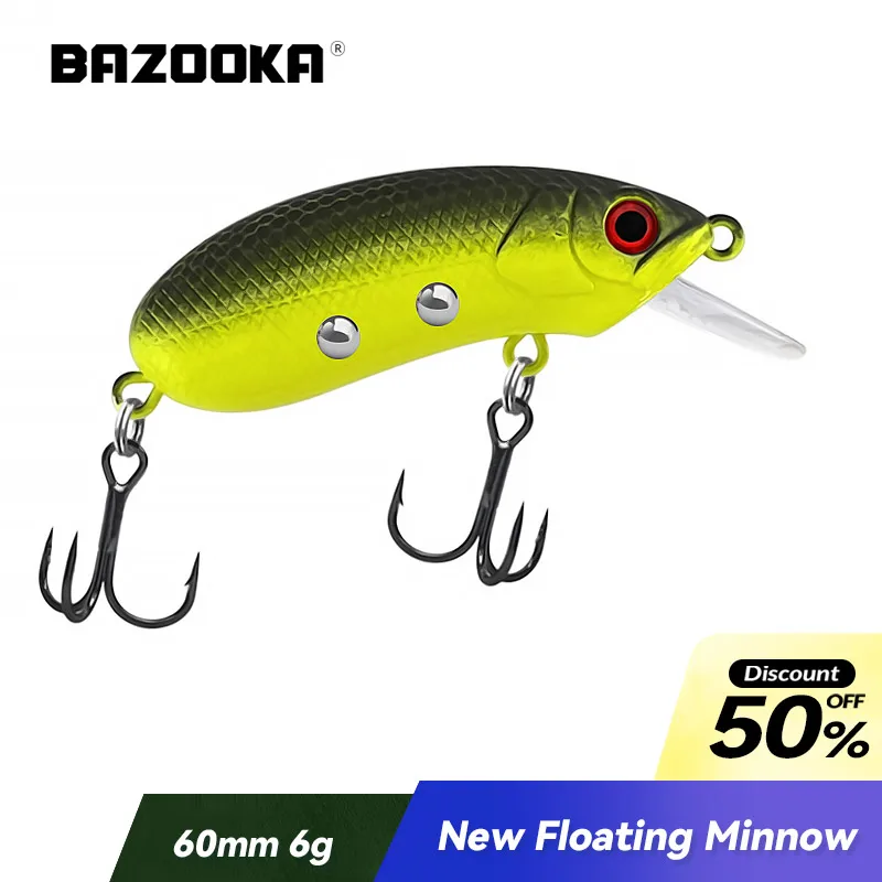 

Bazooka Fishing Lure Long Tongue Mino Print Luya 4g/50mm6g/60mm Sound Bead Float Little Fat Fake Artificial Trout Hard Baits