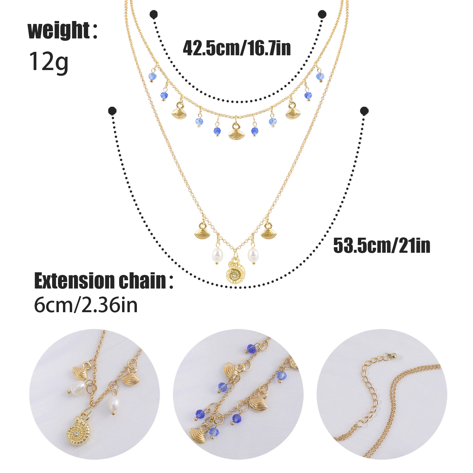 Chicgrowth Sea Snail Necklace for Women Fashion Jewelry for Ladies Girls Trendy Jewellery Women Gold-color Bohemian Necklaces