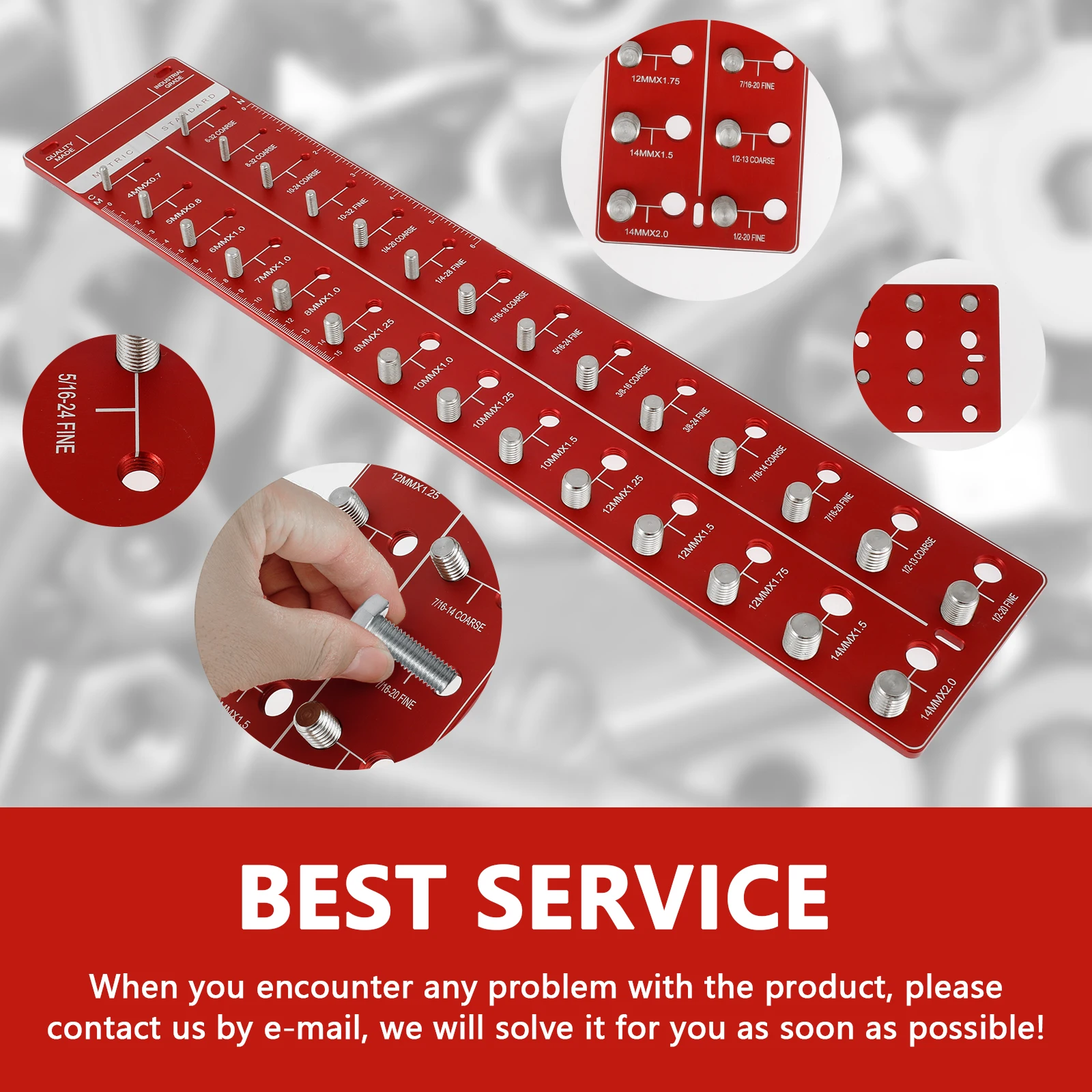 Imagem -06 - Porca e Parafuso Thread Checker Tamanho do Parafuso e Thread Gauge 14 Metric 14 Tamanhos Padrão Identifier Gauge Wall Mountable