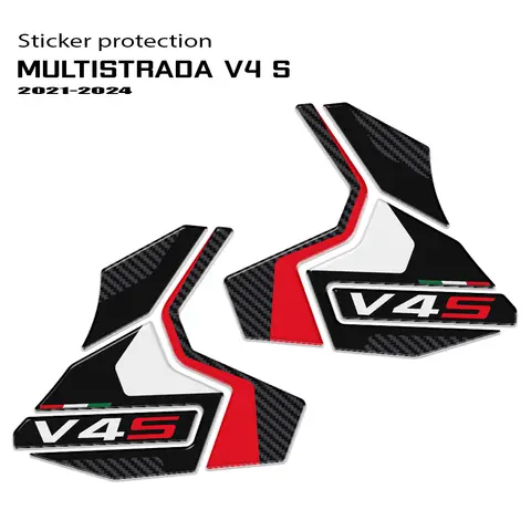 Multistrada V4S Accessories 3D Resin Sticker Protection Kit Motorcycle Tank Pad for Multistrada V4 S 2021 2022 2023 2024