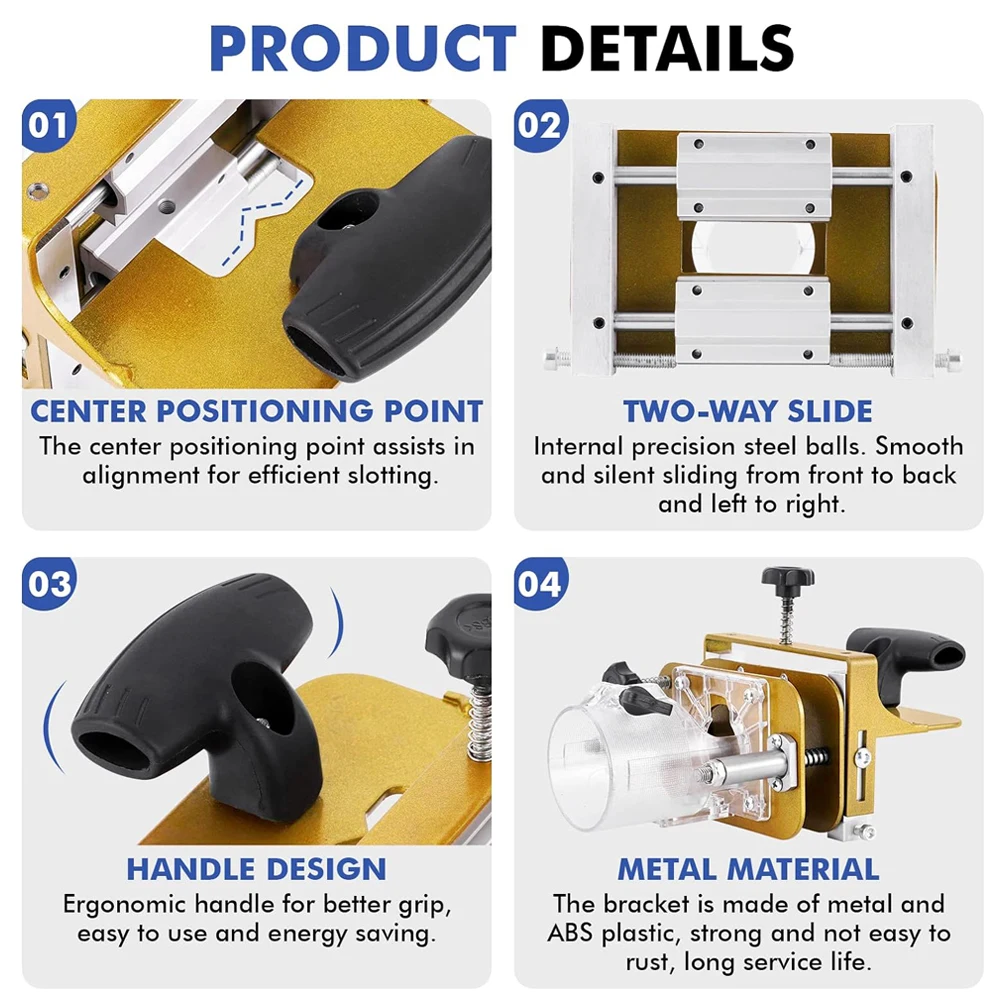 Mortising Jig for 65mm Trimming Machine 2 In 1 Slotting Bracket Invisible Fasteners Punch Locator Linear Track Woodworking Tool