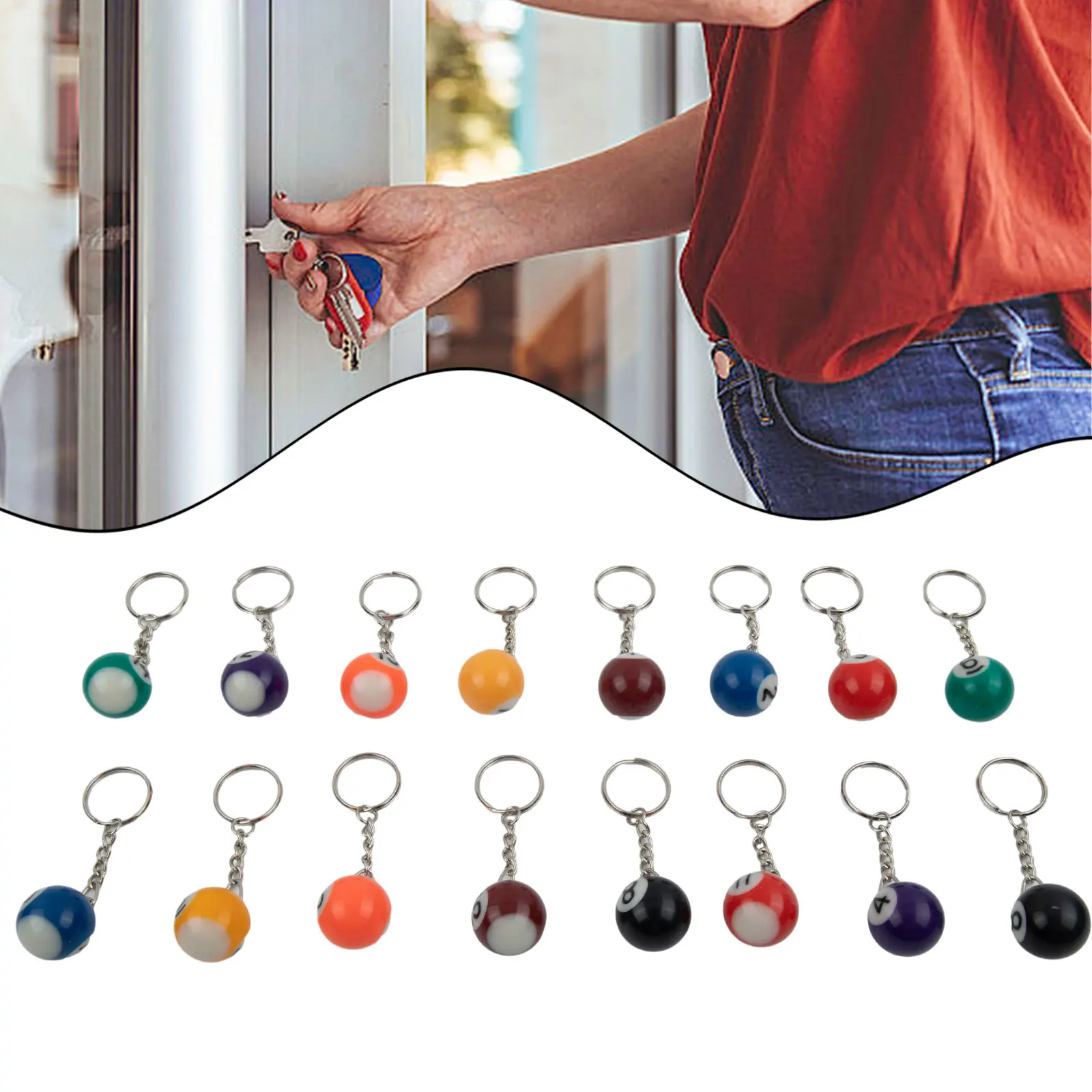 Part KeyChain Functional Professional Resin Small Snooker Billiard Ball Easy To Wear Snooker Cue Beautiful New