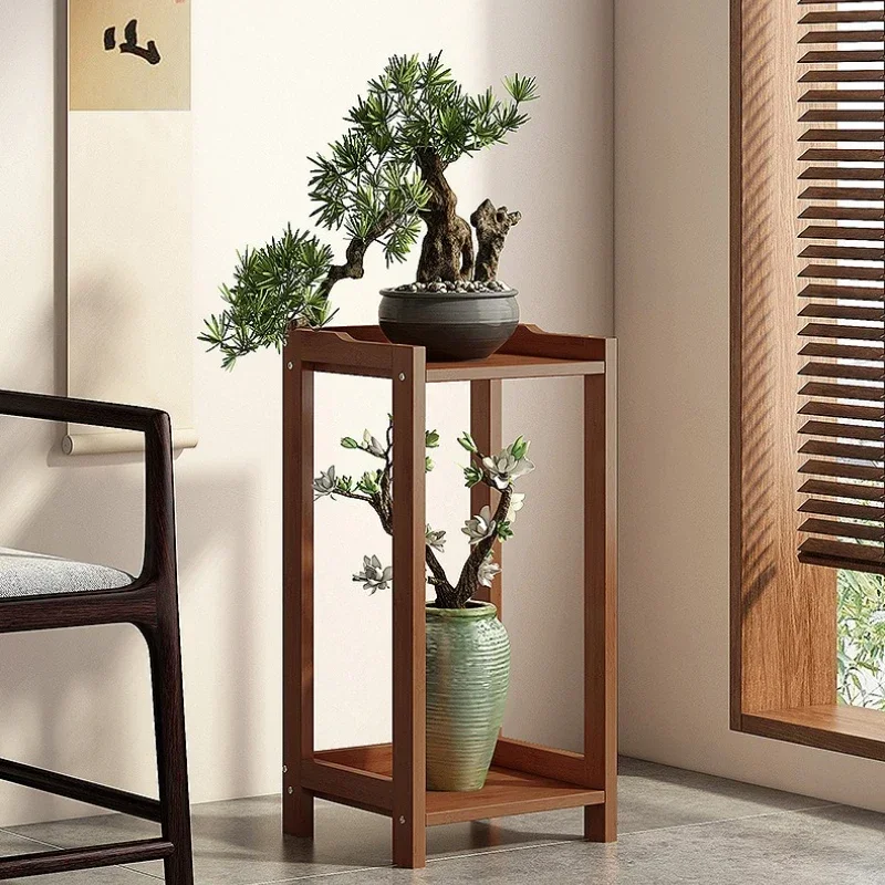Exquisite New Chinese-style  balcony against the wall, window sill, flower stand, flower sill, courtyard, multi-layer shelf