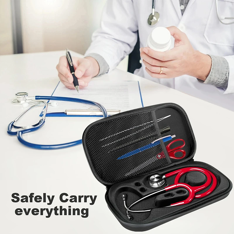 Portable Stethoscope Case Storage Box Shockproof Lightweight Stethoscope Organizer Bag EVA Hard Carrying Bag Protective Case