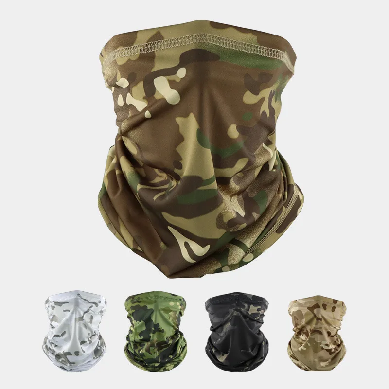 Camouflage Ice Silk Scarf Multi Functional Changeable Magic Headscarf Outdoor Riding Sun Protection Breathable Unisex Men Women