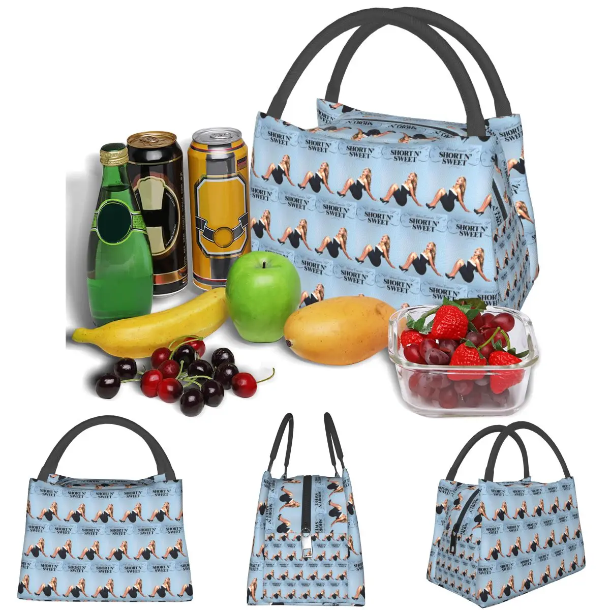 Sabrina Carpenter Espresso Lightweight Handheld Insulated Lunch Bag Aluminum Foil Liner for Adults Students Travel Picnic