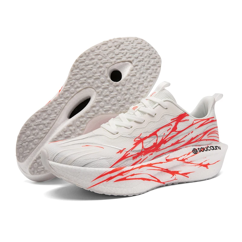 

Sports and leisure shoes, men's shoes, marathon oversized air cushioned shoes, fly woven all season rubber, wear-resistant, anti