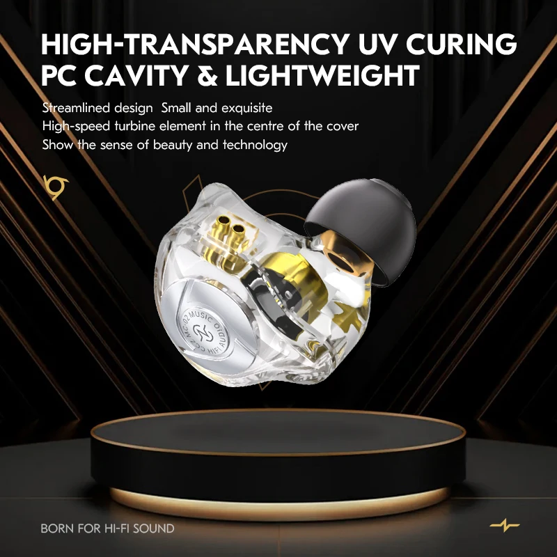 CCZ MC02 Cuffie intrauricolari HiFi Driver dinamico a doppio magnete Cavo DD 5N OFC grande da 10 mm Cuffie cablate per musica per gli appassionati del suono