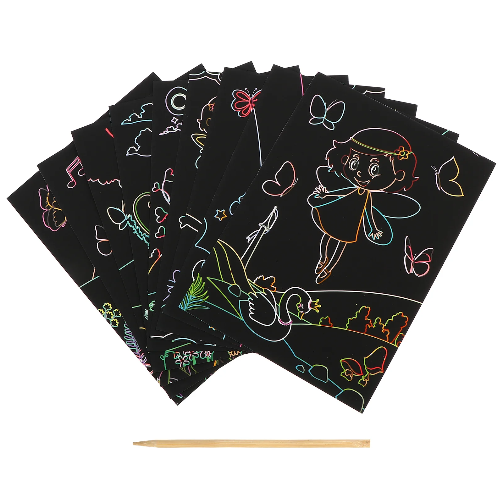 مجموعة واحدة من أدوات الرسم على الخدش، أنشطة فنية ممتازة يمكنك صنعها بنفسك من أجل هدية إبداعية ممتعة للحفلات العائلية