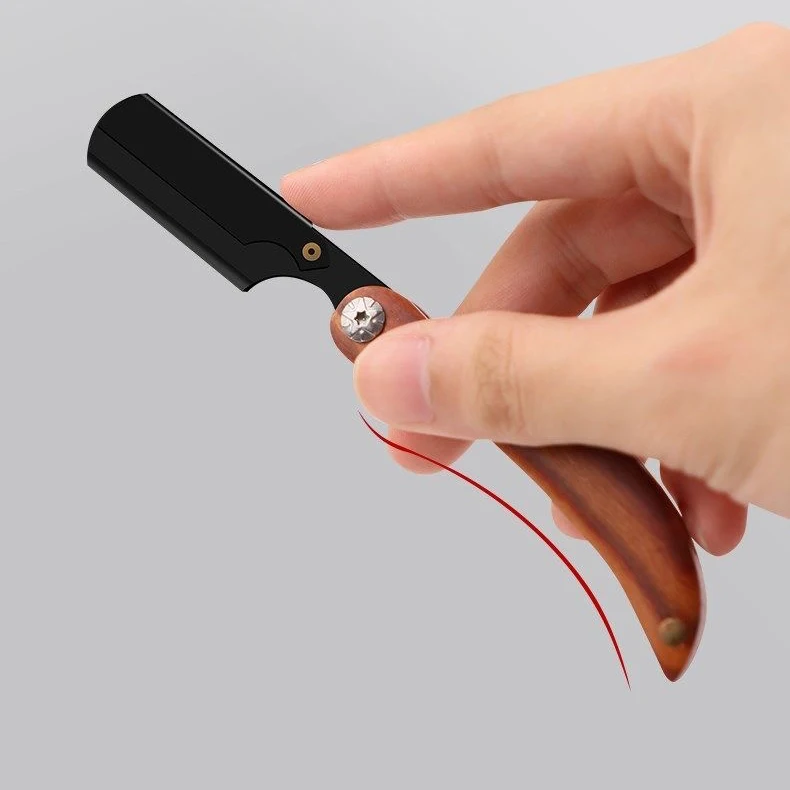 ใบมีดขนาดเล็กโกนหนวดมีดโกนมินิมีดโกนผู้ชายไม้จับตัดผมตัดผมมีดโกนแบบพกพาเปลี่ยนใบมีดประเภทมีดโกนหนวด