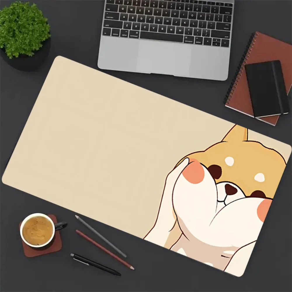 

Милый кавайный большой коврик для стола с изображением шиба-ину, удлиненный коврик для мыши с мультяшной собакой, эстетичный настольный коврик для дома, офиса и игр