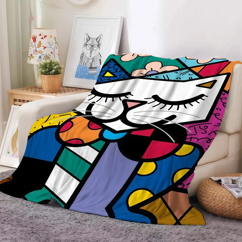 Pop artist BrittoS Blanket For Sofa Office Bed Plane Travel Sleep Read Relax Camping Soft And Warm