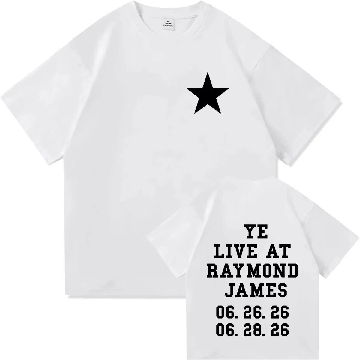 2026 Unisex Oversized Comfortable Cotton T-Shirt, Double-Sided Print Kanye West Ye Bully Pattern, Y2K Hip Hop Plus Size T-shirt