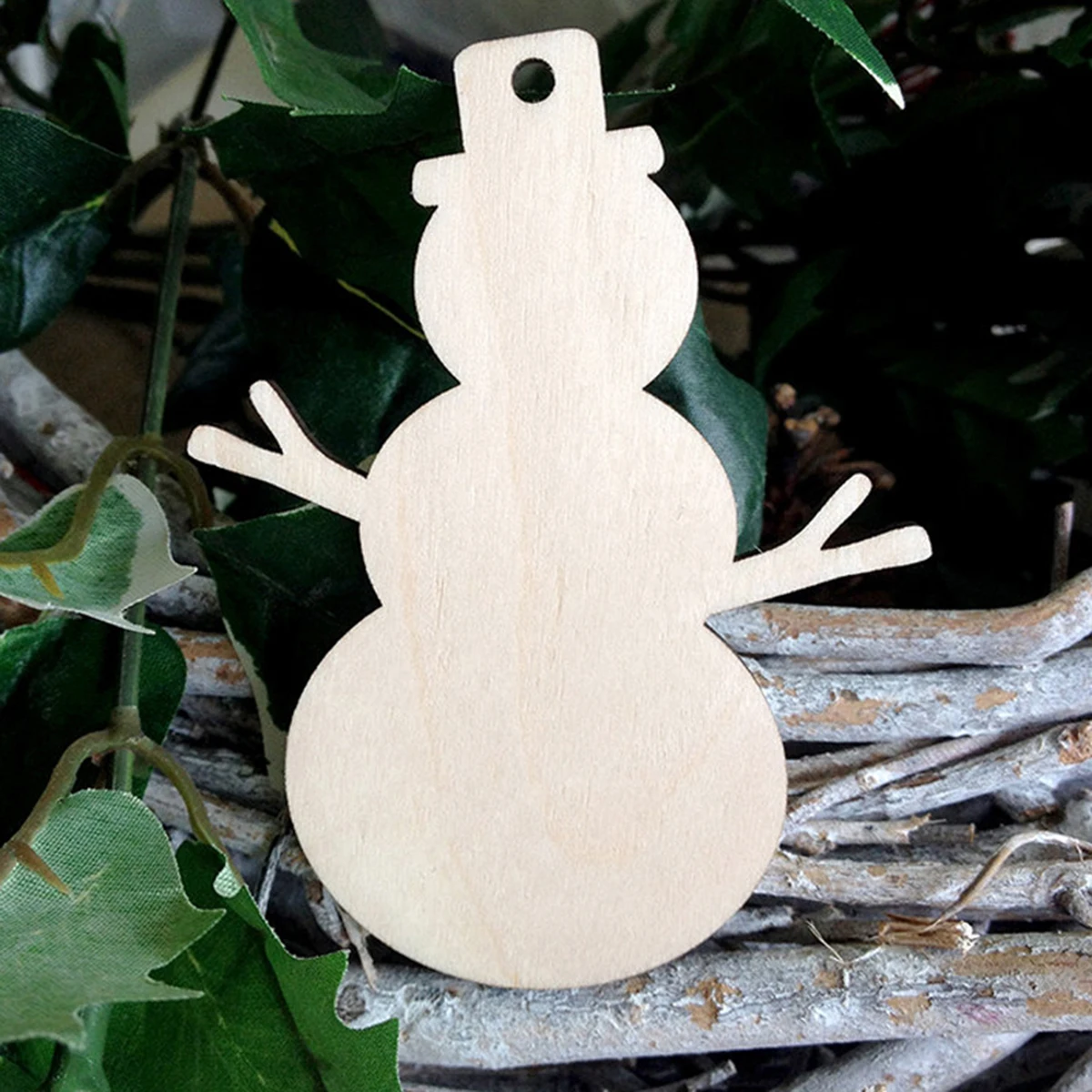 

10 Pcs Decorating Christmas Snowman Pendant Tree Wooden Signs Outdoor Ornaments