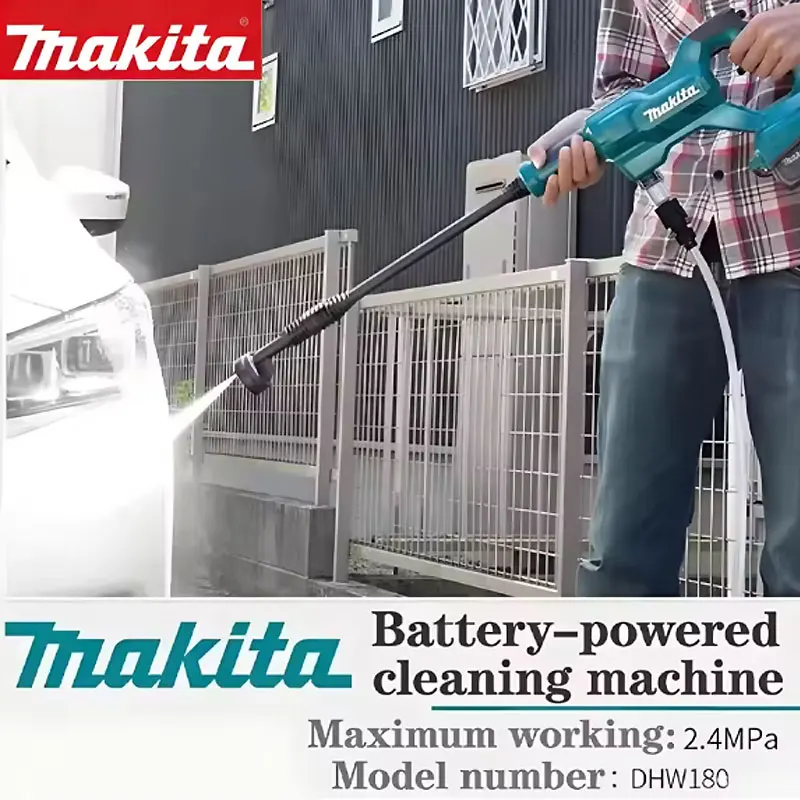 

Makita DHW180 cleaning machine lithium battery 18V car wash gun outdoor portable high-pressure water gun has five spraying mode