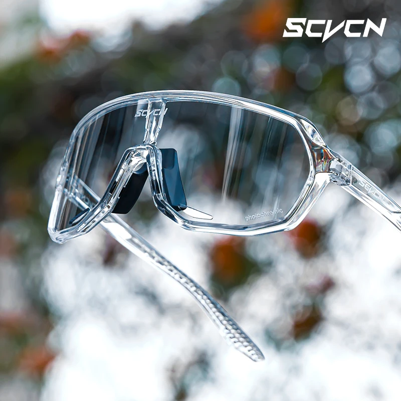 SCVCN Cycling Glasses UV400 Photochromic Sunglasses Men Sun Mountain Bike Road Bicycle Eyewear Sports Running MTB Cycle Gogg