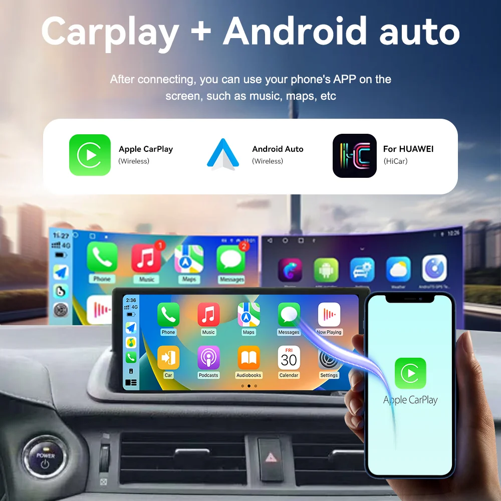 أندرويد 13.0 لكزس CT CT200 CT200H 2012-2017 سيارة مشغل وسائط متعددة تسجيل نظام تحديد المواقع نافي راديو ستيريو رئيس وحدة Carplay WIFI #3