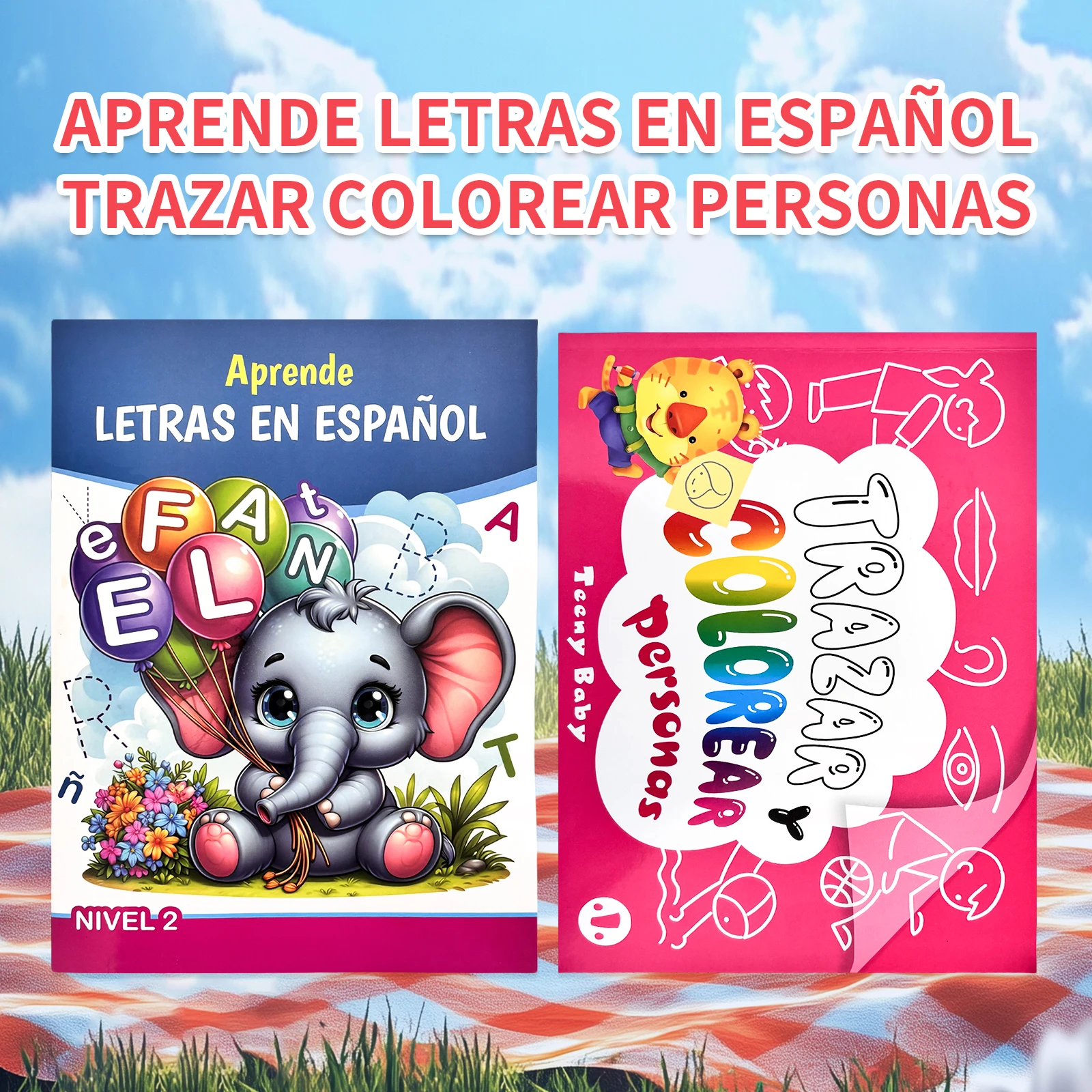 Children's Spanish Learning Book Collection - Letter Tracking and Coloring, Educational Workbook. Children's coloring book